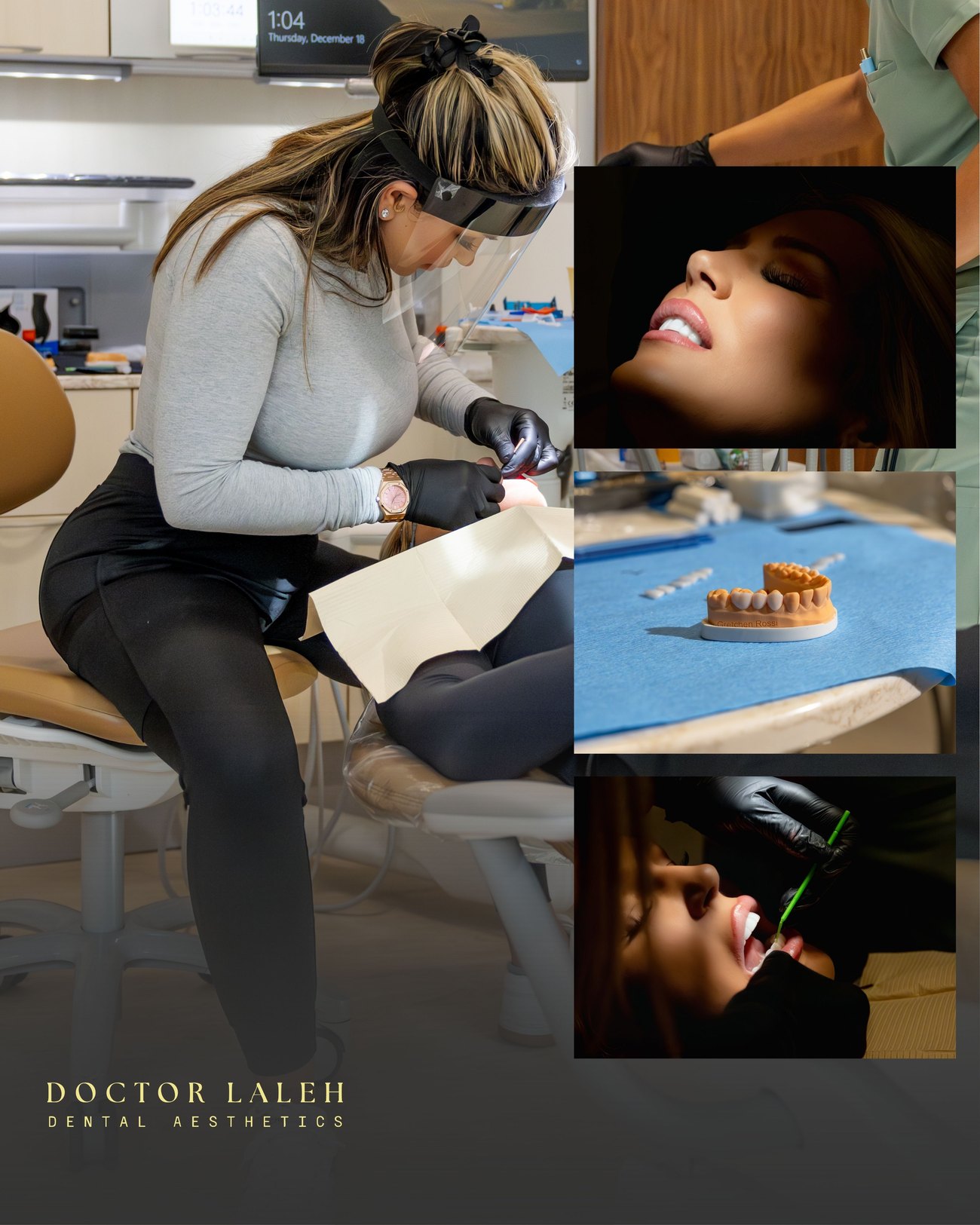 Dr. Laleh Mehrrafiee, DDS performing a cosmetic dental treatment
